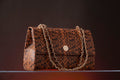 Brown leather handbag