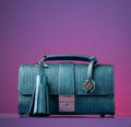 Blue Leather Handbag