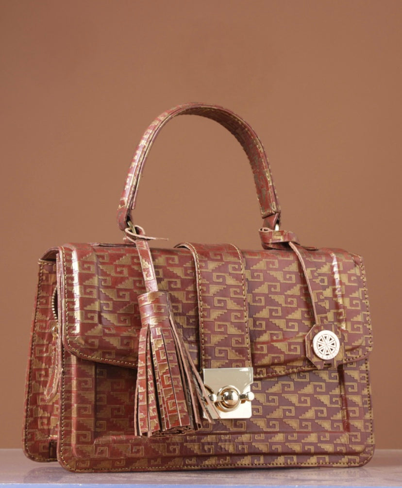 Asmaupoise Brown Leather Handbag