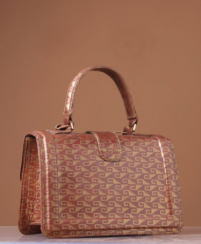 Asmaupoise Brown Leather Handbag