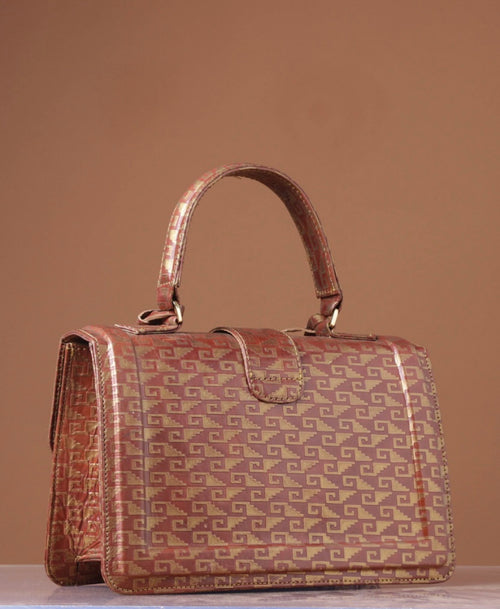 Asmaupoise Brown Leather Handbag